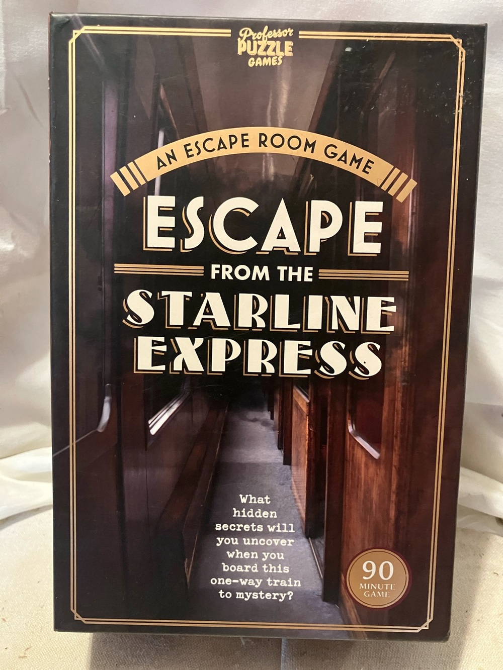 Like new. All pieces in tack ( I checked ). Interesting Escape Room  Game